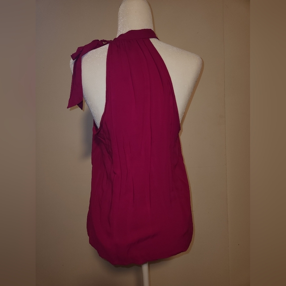 Y2k Forever 21 Hot Pink Fuschia Tie Sleeve Halter Top Size Medium M - Picture 3 of 4